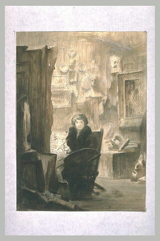 Femme peignant dans son atelier