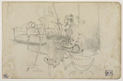 Vincent Gemito (1852-1929) dessinant, image 1/2