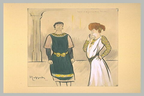 Sarah Bernhardt et Maxime Desjardins dans 'Theodora'