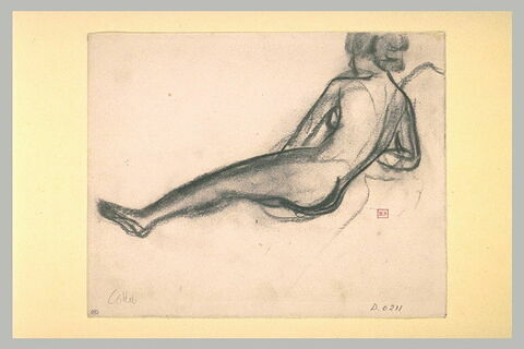Esquisse de femme nue couchée, vue de dos, image 1/1