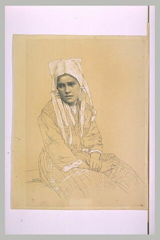 Jeune femme bretonne assise, image 1/1