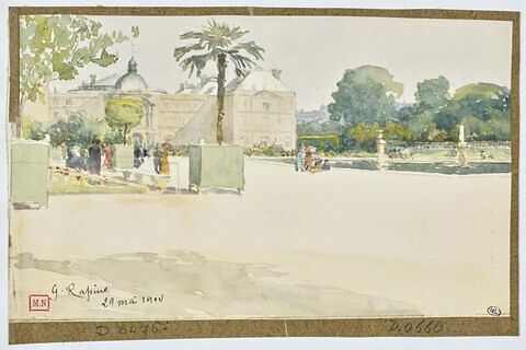 Jardin du Luxembourg ; Le palais et son bassin, image 1/3