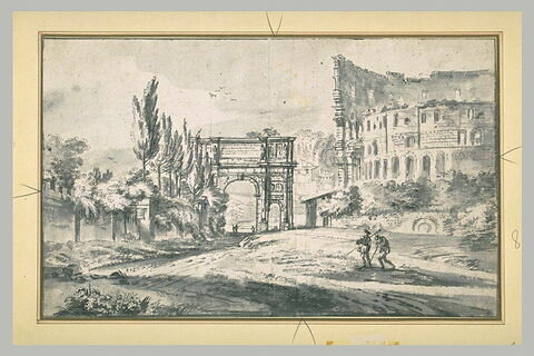 L'arc de Constantin et le Colisée, à Rome