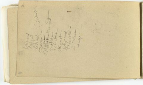 Liste manuscrite de noms