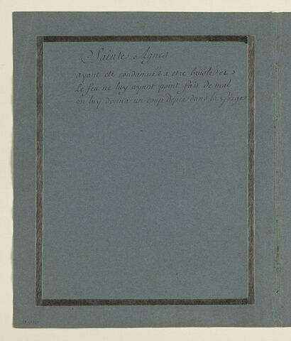Annotation manuscrite : 'sainte Agnès', image 1/2