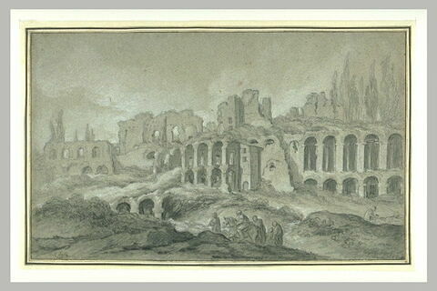 Vue du Palais des Empereurs sur le Mont Palatin à Rome