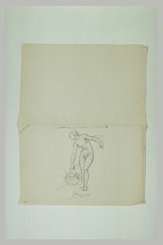 Femme nue tenant un seau de la main droite, image 1/1