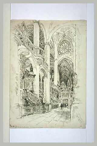 Paris, église Saint-Etienne-Du-Mont : un bas-côté, vers le choeur, image 1/1