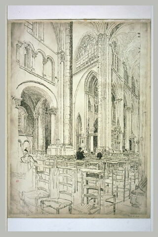 La cathédrale du Mans : la croisée du transept, la nef et le choeur