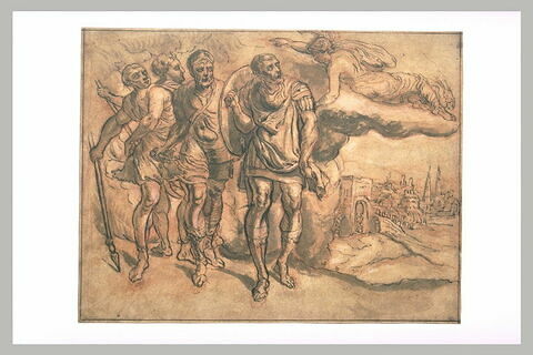 Ulysse, Télémaque, Eumée et Philexus se rendant chez Laërte, image 1/1