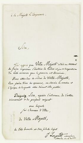 Lettre manuscrite à Napoléon III