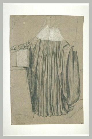 Etude de draperie pour le costume d'une abbesse