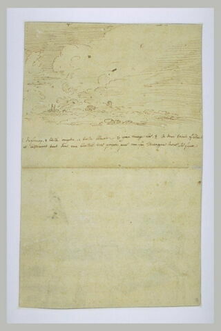 Paysage et texte manuscrit