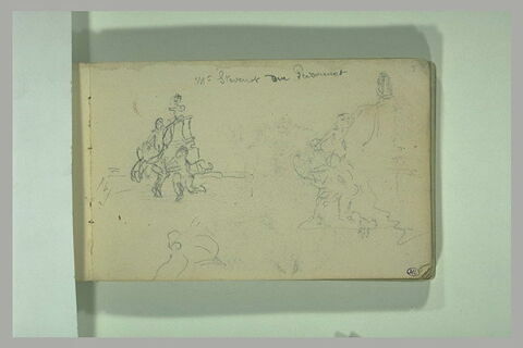 Deux croquis d'après le monument à Delacroix de Dalou, image 1/1