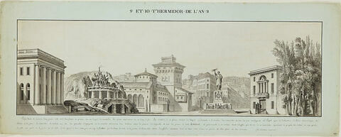 Paris, Décor de théâtre pour le Champ-de-Mars : les 9 et 10 Thermidor An II, image 1/1
