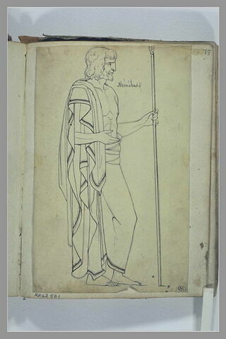 Un homme tenant une lance, d'après l'antique : Ménélas