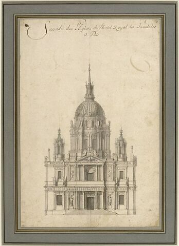Etude pour la façade de l'église du Dôme des Invalides, à Paris, image 1/1