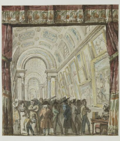 Vue de la Grande Galerie au Louvre pendant le Salon de 1819, image 1/1