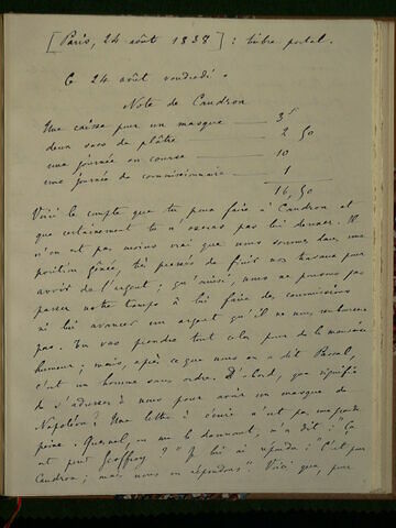 (24 août 1838), Paris, à Geoffroy Dechaume, image 1/4