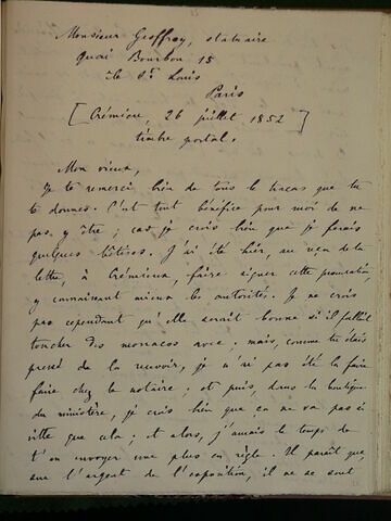 (26 juillet 1852), (Crémieu), à Geoffroy Dechaume