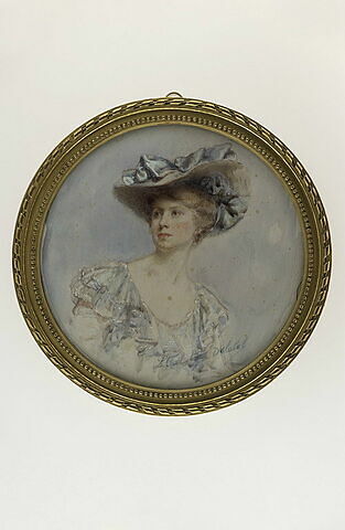 Portrait de femme au grand chapeau : Gabrielle