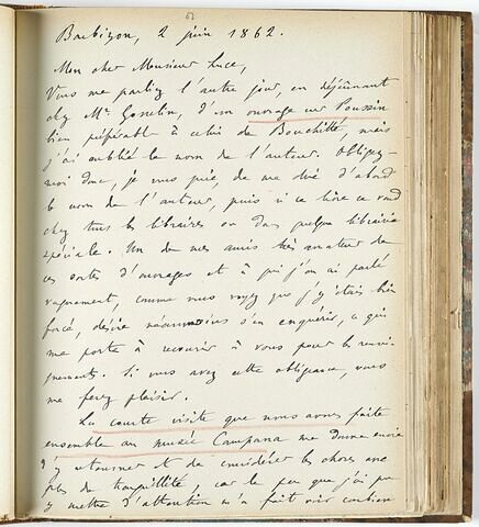 2 juin 1862, Barbizon, à Siméon Luce