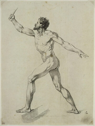 Etude d'homme nu, un poignard à la main, pour le tableau La Mort de Virginie, image 1/1