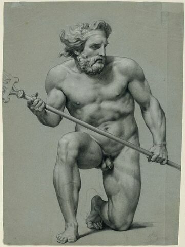 Figure nue, agenouillée, tenant un trident, image 1/1
