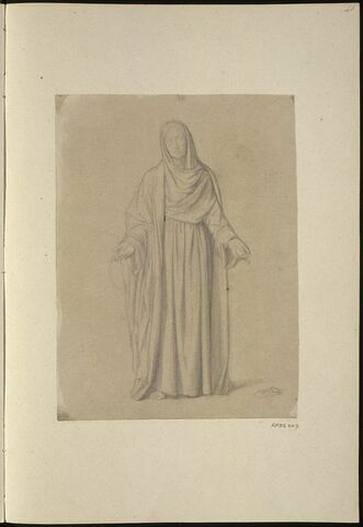 Femme debout, drapée, étude pour une Vierge de Douleur, image 2/2