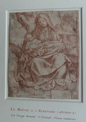 La Vierge assise tenant l'enfant Jésus endormi