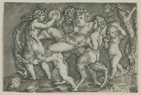 Bacchus porté par deux satyres, image 1/1