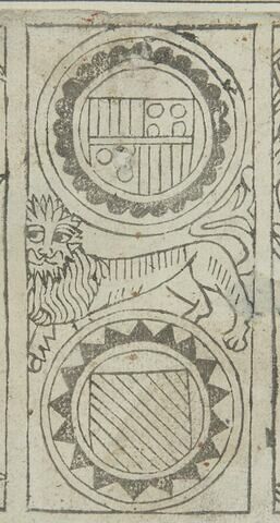Carte - Danari II - deux médaillons et un lion entre eux, image 1/1