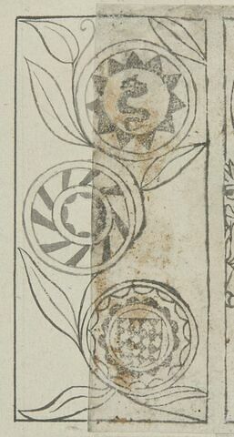 Carte - Danari III - Ecussons d'armoiries liés par des guirlandes de feuillage, image 1/1