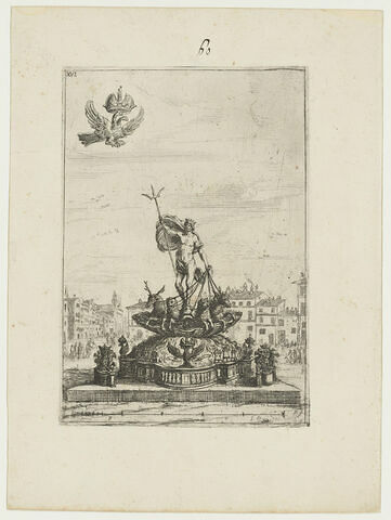 Vue d'une place à Rome, fontaine de Neptune