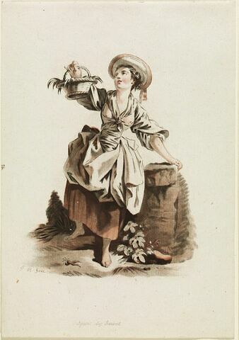 Jeune paysanne portant un panier, image 1/1