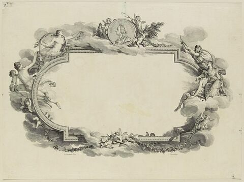 Cartouche avec le portrait de Louis XV, image 1/1