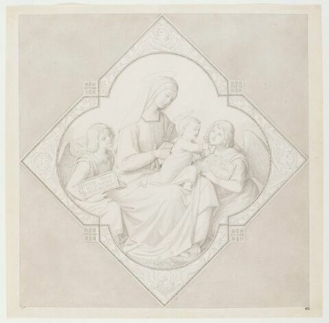 La Vierge à l'Enfant entourée de deux anges, image 1/1