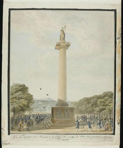 Vue perspective d'un monument à la Liberté élevé en 1791 à Montpellier
