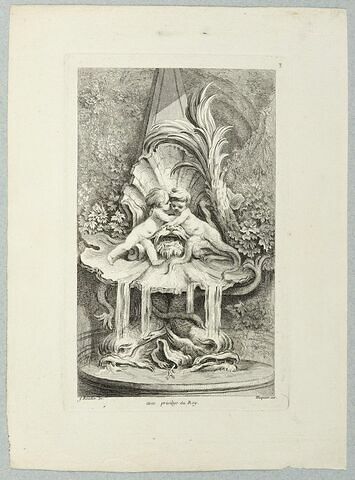 Recueil de fontaines : Amour et jeune triton, image 1/1