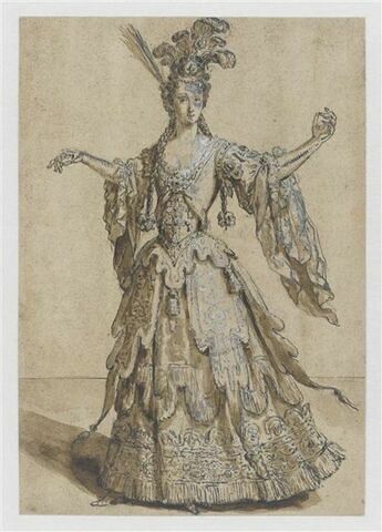 Portrait de Marie-Louise Desmâtins, chanteuse et danseuse de l'Opéra, en costume à l'antique