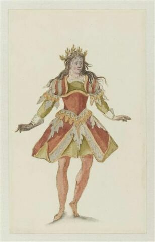Costume de phoebade pour le « Ballet du roi, dit Ballet d'Apollon », scène de la divination