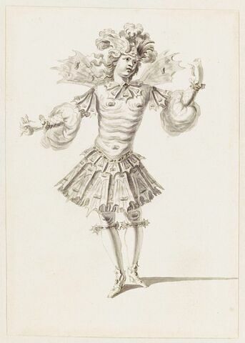 Costume d'un Vent froid de la suite de Borée pour l'opéra "Le triomphe de l'amour",