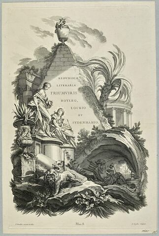 Frontispice pour le tombeau de Boyle, Locke et Sydenham, image 1/1
