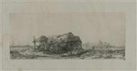 La chaumière et la grange à foin, d'après Rembrandt, image 1/1