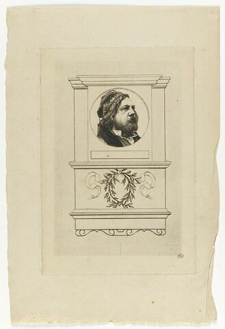 Projet de frontispice avec un portrait de Théophile Gautier