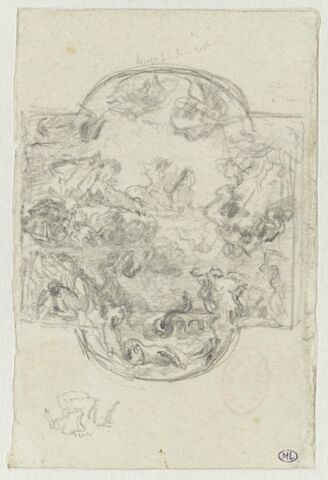 Copie d'après le plafond de Delacroix à la galerie Apollon au Louvre, image 1/1