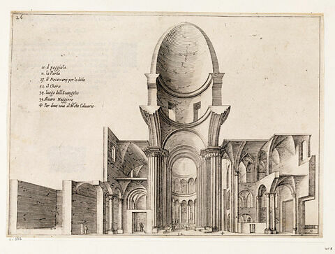 Figures du Voyage en Terre Sainte. Coupe longitudinale de la Basilique du Saint Sépulcre, image 1/1