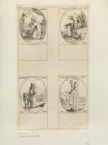 Saint Thomas d'Aquin; Saint Adrien et ses compagnons; Sainte Françoise; Saint Macaire