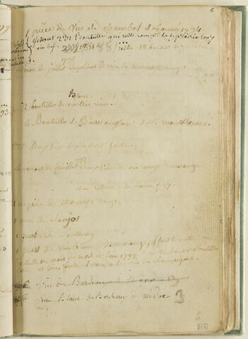 Notes : suite de l'état de la cave de l'artiste, années 1796, 1797, 1798, image 1/1