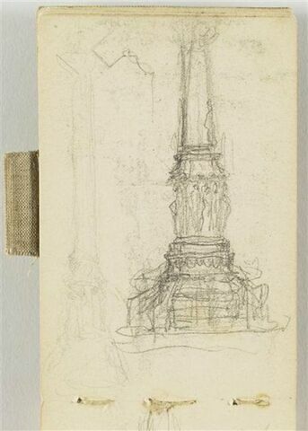 Deux croquis pour le Monument au travail, avec socle et colonne, image 1/1